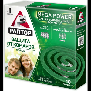 Спираль от комаров 10+2шт Раптор 