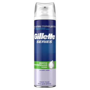 Пена для бритья GILLETTE TGS Sensitive (для чувст. кожи с алоэ) 250мл