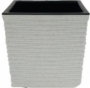 Кашпо Стиль с дренажным вкладышем 3л Мрамор