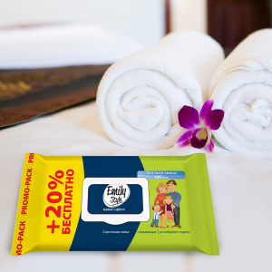 Салфетка влажная для всей семьи ПРОМО Эмили Стайл 100+20шт