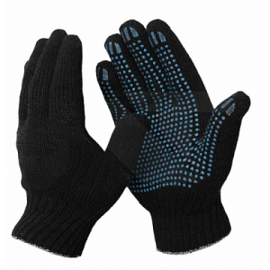 Перчатки ПВХ 7,5 класс черные ЛидерТекс