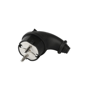 Вилка угловая черная каучук 16А 230В Smartbuy арт. SBE-16-P09-R
