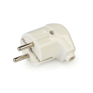 Вилка угловая белая 16А 250В с заземлением Smartbuy арт. SBE-16-P02-w