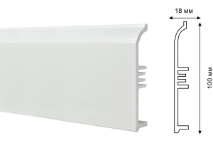Профиль ПВХ плинтус из вспененного ПВХ Durable Smart 100Амм 2,4м Грейс